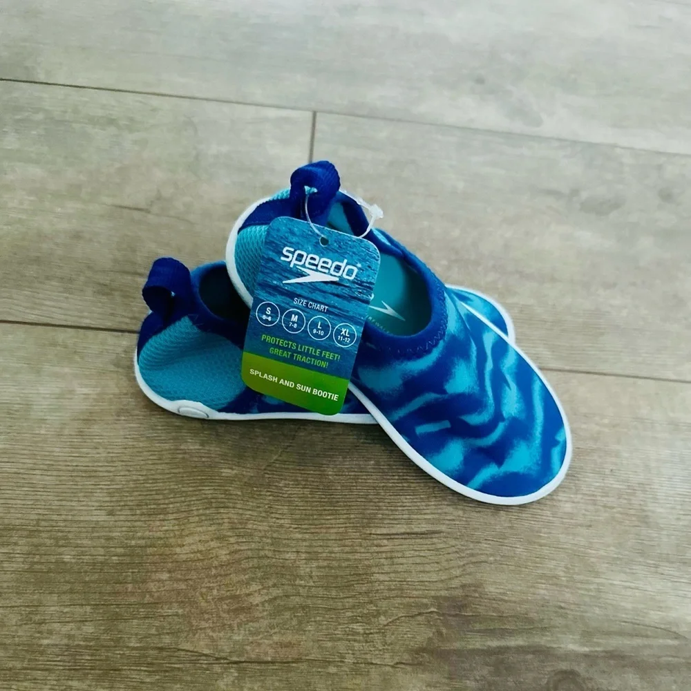 Speedo Toddler Boys Splash And Sun Bootie Scuba Blue Water Shoes size medium new